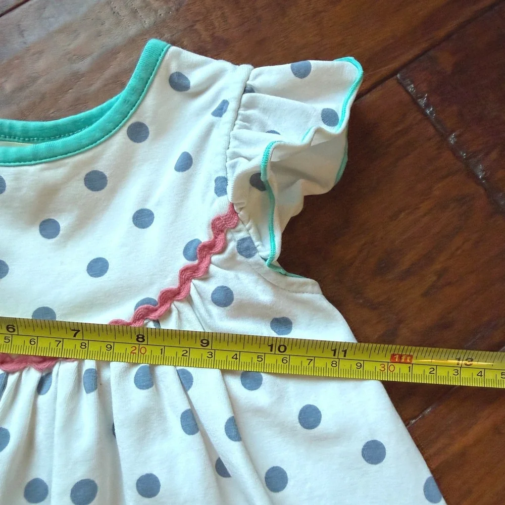 Matilda Jane Girls Polka Dot Floral Ric Rac Trim Dress Sz 2 Back to School Artsy